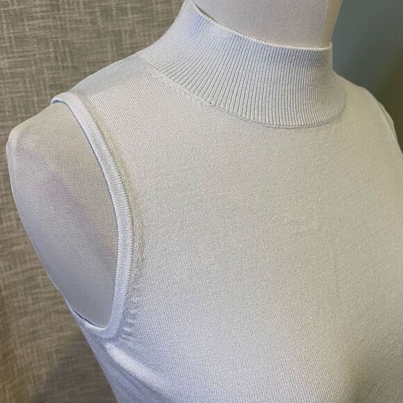 Ann Taylor New Mock Turtleneck Shell Top Blue Seasonless Layering Small - Picture 4 of 10
